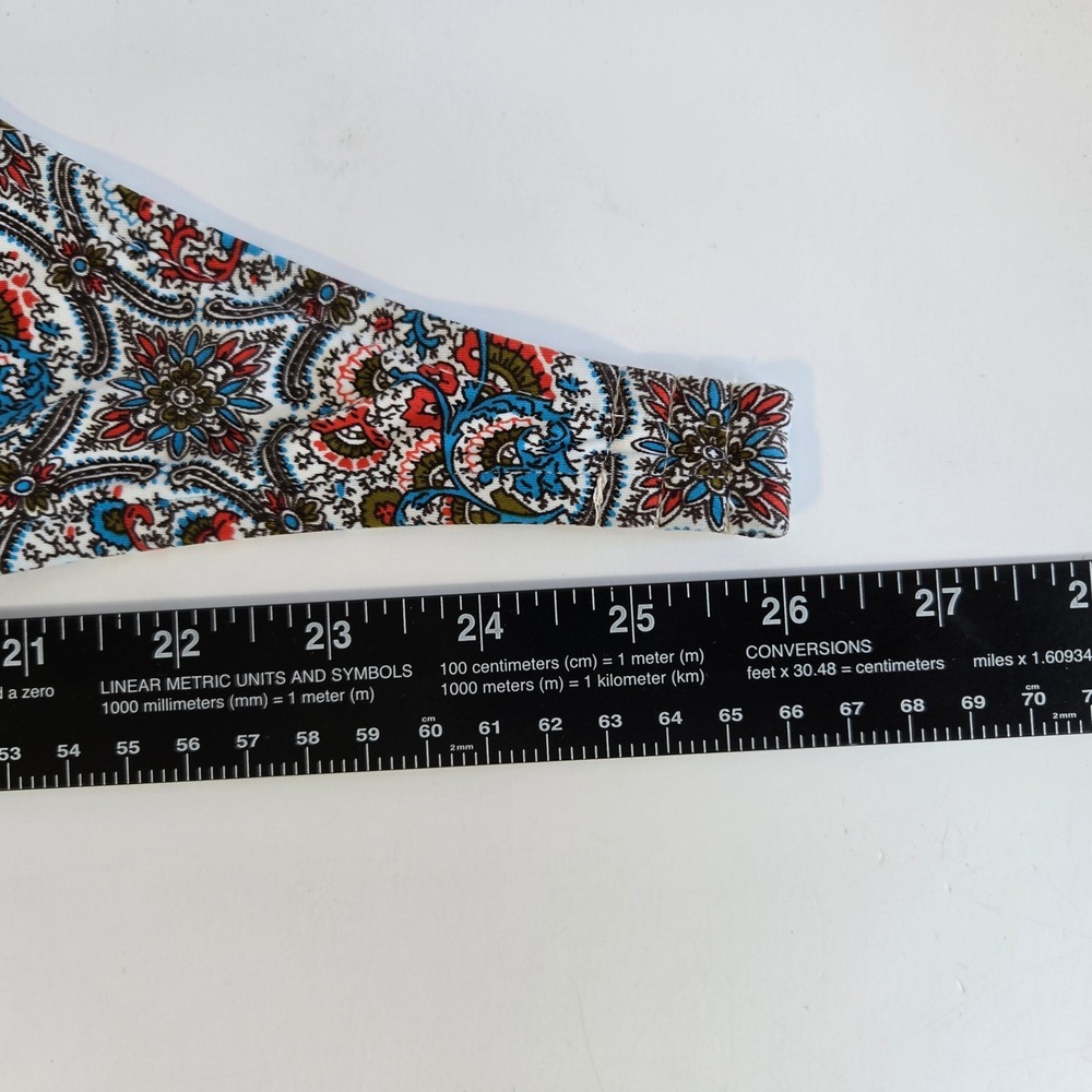 Lucky Brand‎ Ruffle Bikini Top Women Medium Blue Paisley Boho Button Swimwear - Picture 6 of 13